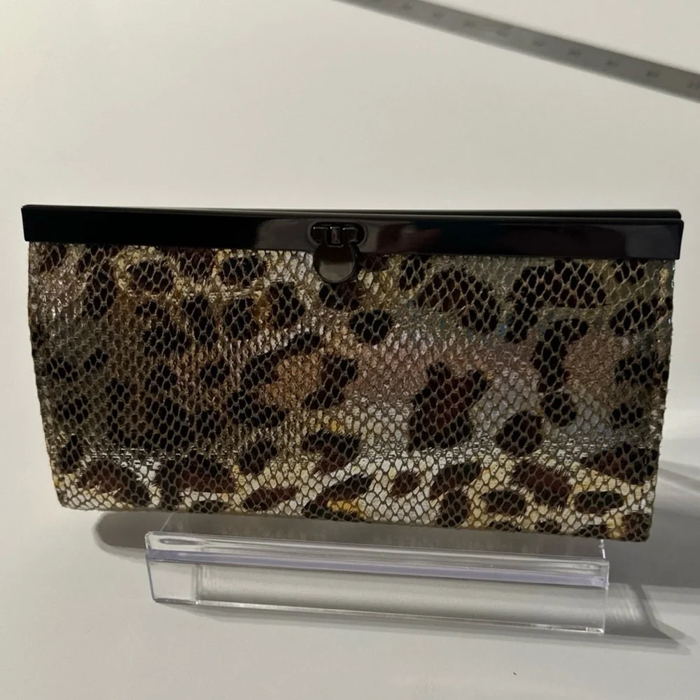Vintage Cache Leopard Print Evening Clutch Bag Y2K Glam Rare Statement Clutch